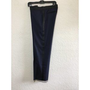 Pallas Dress Pants Womens 38 EUR 6US Navy Blue/ Satin Side Stripe 100% Wool